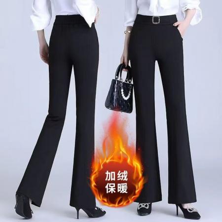 FA49439# 黑色微喇裤女早秋时尚新款秋冬小个子休闲裤子西装长裤女士喇叭裤 服裝批發女裝批發服飾貨源