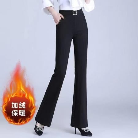 FA49439# 黑色微喇裤女早秋时尚新款秋冬小个子休闲裤子西装长裤女士喇叭裤 服裝批發女裝批發服飾貨源