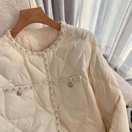 FA49442# 小香风白色棉服外套女士新款爆款棉衣小个子高级感轻薄小棉袄 服裝批發女裝批發服飾貨源