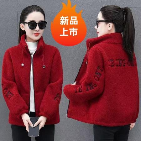 FA49446# 羊羔绒外套女士秋冬季新款加厚加绒卫衣爆款洋气减龄时尚宽松棉服 服裝批發女裝批發服飾貨源