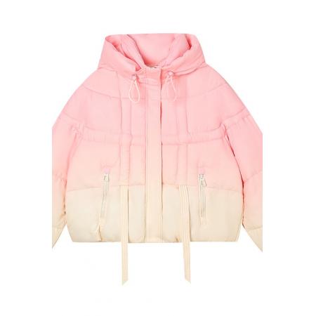 FA49483# 渐变连帽羽绒服女冬新短款小个子设计感超好看多巴胺外套 服裝批發女裝批發服飾貨源