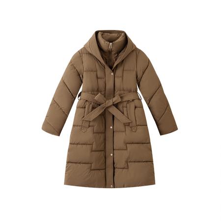 FA49485# 冬季加厚过膝长款羽绒棉服女收腰修身显瘦高级感棉服外套 服裝批發女裝批發服飾貨源