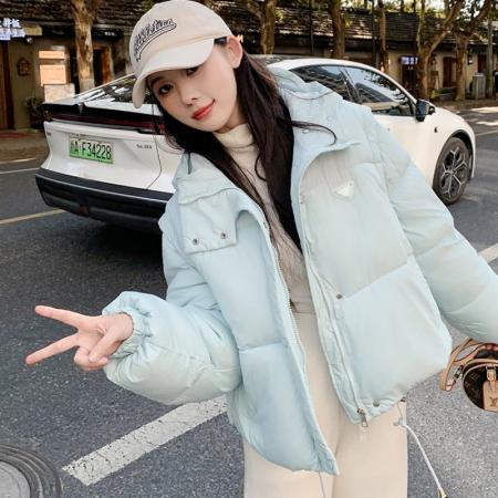 冬季新款韩版短款棉服女可脱卸网...