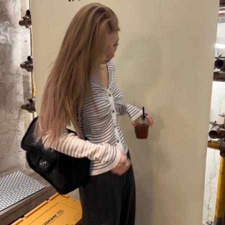 FA49505# 法式高级感条纹针织开衫女秋冬季新款设计感小众气质修身上衣 服裝批發女裝批發服飾貨源