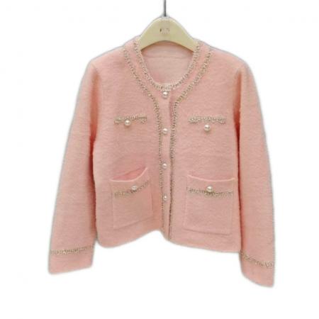 FA49508# 法式高级感小香风时尚气质上衣秋冬新款圆领长袖经典宽松毛衣外套 服裝批發女裝批發服飾貨源