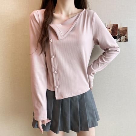 FA49534# 大码长袖加厚保暖收腰T恤时尚显瘦百搭减龄遮肉打底衫女