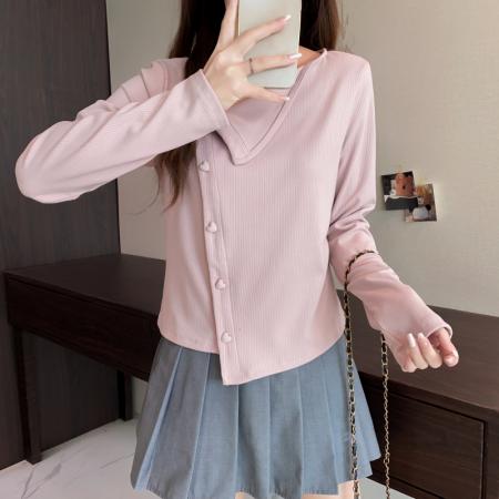 FA49534# 大码长袖加厚保暖收腰T恤时尚显瘦百搭减龄遮肉打底衫女