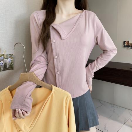 FA49534# 大码长袖加厚保暖收腰T恤时尚显瘦百搭减龄遮肉打底衫女