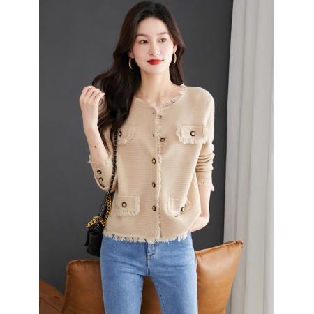 FA49541# 小香风针织开衫女秋冬新款毛衣外套高级感上衣短款爆款外搭