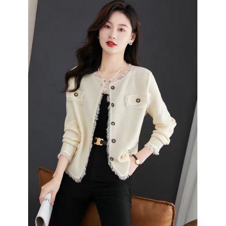 FA49541# 小香风针织开衫女秋冬新款毛衣外套高级感上衣短款爆款外搭