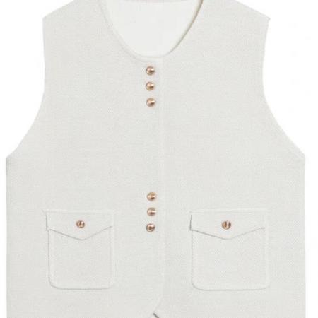 FA49546# 新款马甲外套女针织外搭开衫羊毛坎肩洋气叠穿马夹背心