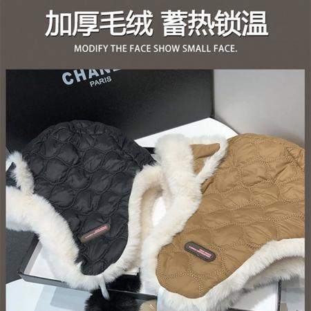 FA49631# 狐狸耳朵毛绒帽子女冬季可爱加厚加绒保暖骑车防寒东北护耳雷锋帽