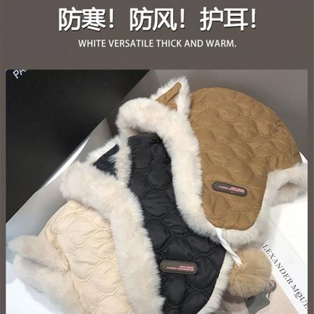 FA49631# 狐狸耳朵毛绒帽子女冬季可爱加厚加绒保暖骑车防寒东北护耳雷锋帽