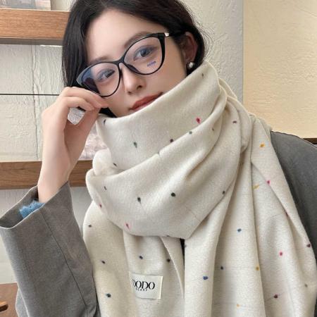 FA49633# 新款格子围巾女冬季高级感马海毛仿羊绒围巾学生百搭保暖披肩围脖