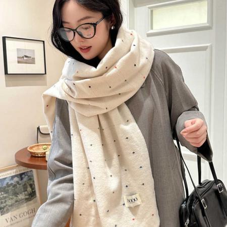 FA49633# 新款格子围巾女冬季高级感马海毛仿羊绒围巾学生百搭保暖披肩围脖