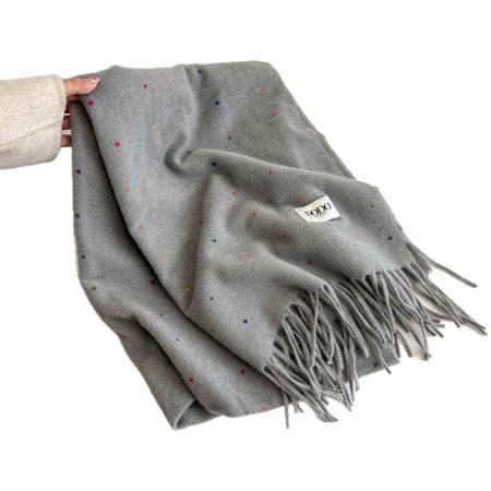 FA49633# 新款格子围巾女冬季高级感马海毛仿羊绒围巾学生百搭保暖披肩围脖