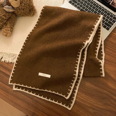 FA49637# 针织毛线围巾女冬季新款韩版围巾加厚学生情侣冬天百搭围脖