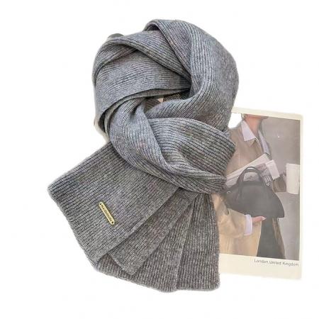 FA49638# 围巾冬季波尔多安可拉新款毛线针织纯色女士韩系加厚红色保暖百搭