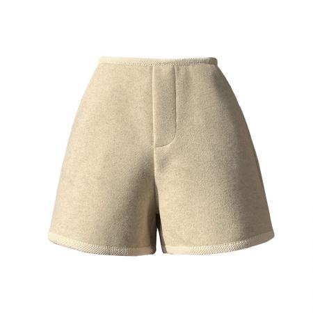 FA49651# 高级毛呢短裤女秋冬新款韩版高腰百搭直筒靴裤外穿休闲裤