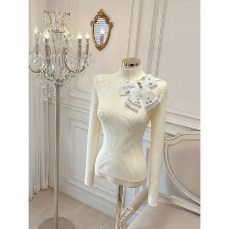 FA49671# 秋冬新款时尚百搭修身长袖打底衫针织毛衣女上衣潮韩