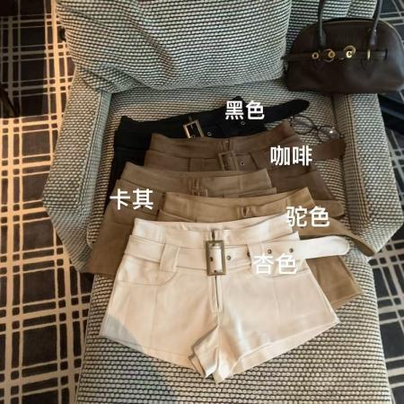 FA49738# 夏季秋冬鹿茸皮设计感辣妹短裤
