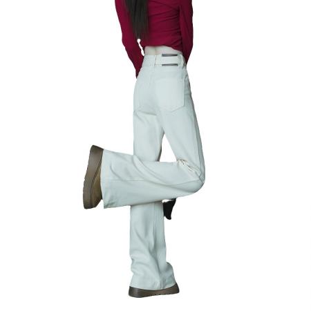 FA49748# -春秋阔腿微喇牛仔裤女慵懒小个子高腰宽松喇叭拖地裤子 服裝批發女裝批發服飾貨源