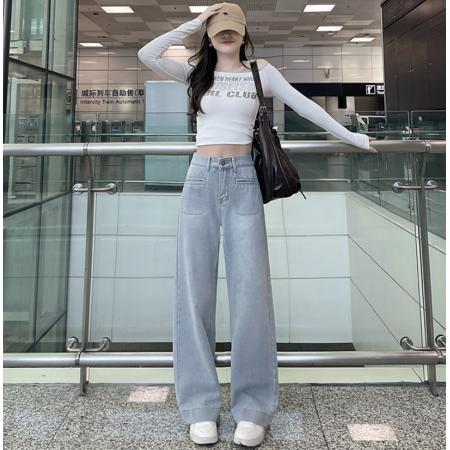 FA49755# -牛仔裤女阔...