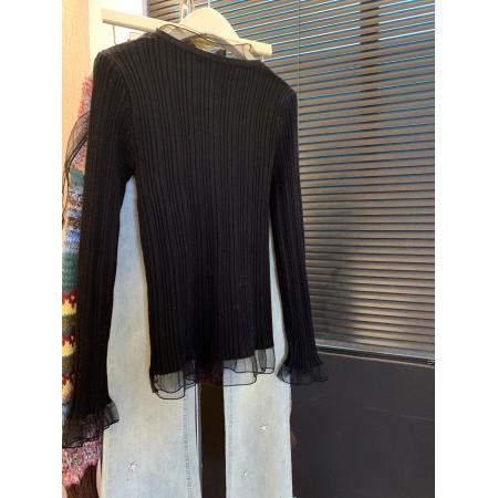 FA49778# 韩系甜美蕾丝边羊毛针织衫女秋冬设计感小众休闲百搭打底上衣 服裝批發女裝批發服飾貨源