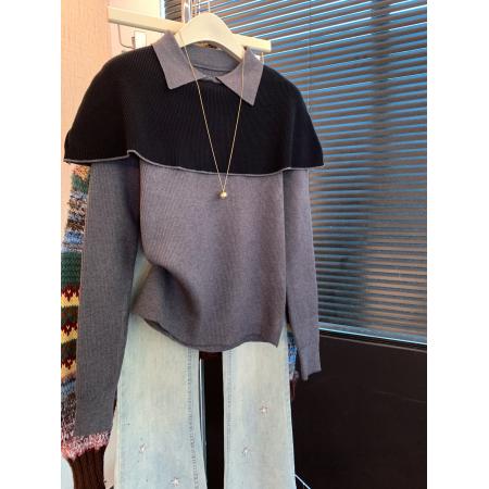 FA49780# 韩系撞色披肩...