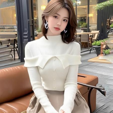 FA49782# 安可拉红立领针织衫女高级感轻熟风气质小众修身毛衣上衣 服裝批發女裝批發服飾貨源