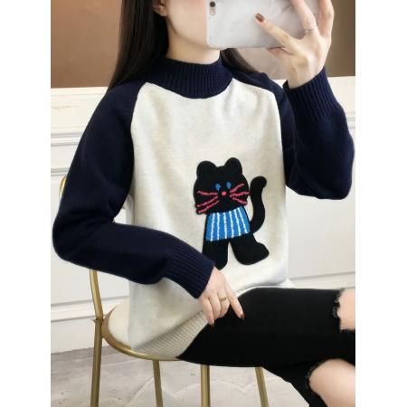 FA49794# 新款秋冬毛衣少女初中高中学生女大童加厚内搭打底针织衫上衣 服裝批發女裝批發服飾貨源