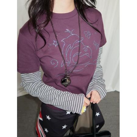 FA49796# 美式复古烫钻...