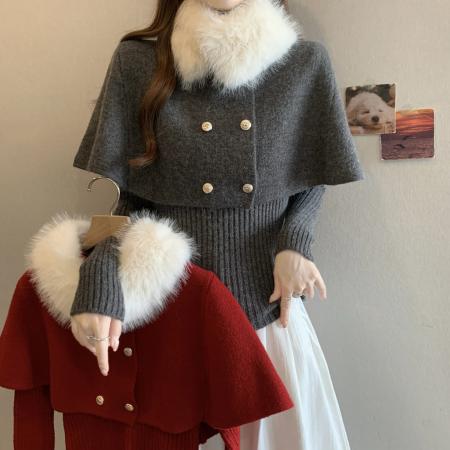 FA49810# 大码秋款毛衣显瘦松弛感宽松针织衫三件套 服裝批發女裝批發服飾貨源