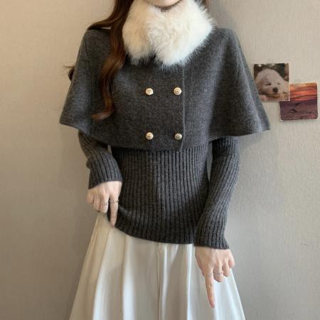 FA49810# 大码秋款毛衣显瘦松弛感宽松针织衫三件套 服裝批發女裝批發服飾貨源