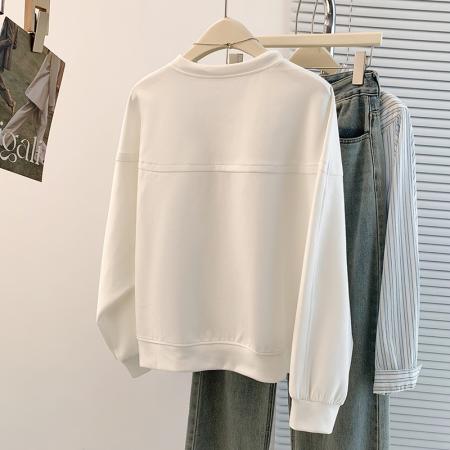 FA49811# 秋冬新款设计感洋气减龄宽松休闲百搭蝙蝠袖圆领套头卫衣T恤 服裝批發女裝批發服飾貨源