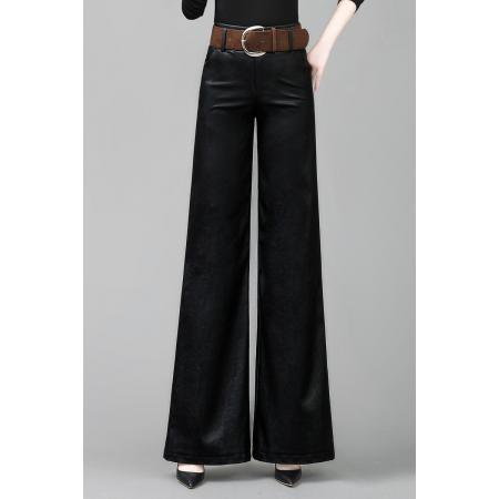 FA49876# 直筒皮裤女秋...