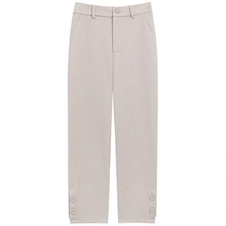 FA49883# 直筒西裤女秋冬高腰休闲毛呢阔腿裤加绒小个子显瘦九分裤 服裝批發女裝批發服飾貨源