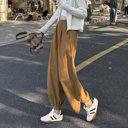 FA49885# 秋冬新款松弛感白色阔腿灯笼裤女宽松哈伦裤九分裤气球裤 服裝批發女裝批發服飾貨源