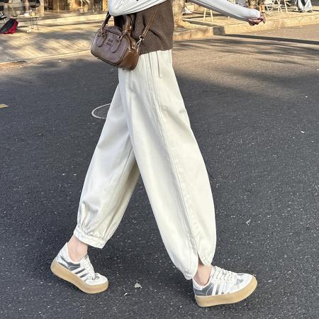 FA49885# 秋冬新款松弛感白色阔腿灯笼裤女宽松哈伦裤九分裤气球裤 服裝批發女裝批發服飾貨源