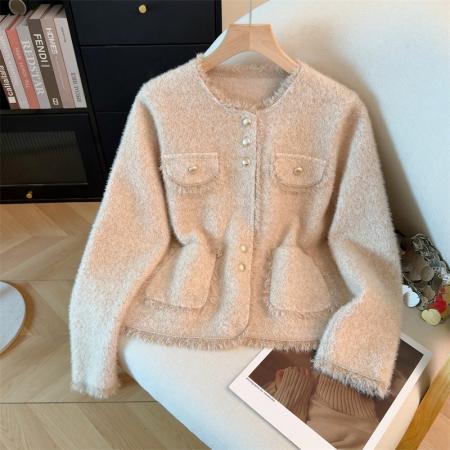 FA49890# 法式气质小香风外套女春秋新款名媛毛边短款长袖针织衫ins 服裝批發女裝批發服飾貨源