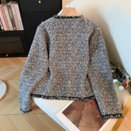 FA49890# 法式气质小香风外套女春秋新款名媛毛边短款长袖针织衫ins 服裝批發女裝批發服飾貨源