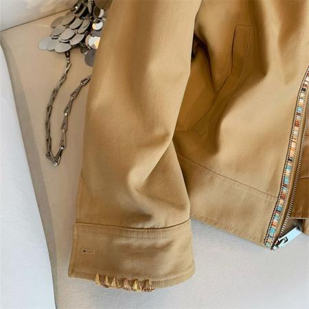 FA49901# 刺绣工装夹克男女春秋设计感翻领棒球服外套 服裝批發女裝批發服飾貨源