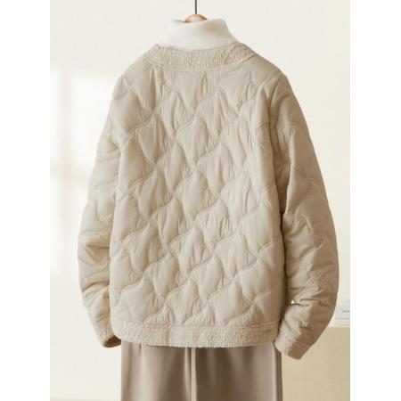 FA49943# 小香风菱形格棉衣女秋冬新款韩版时尚好看棉服夹棉短外套 服裝批發女裝批發服飾貨源