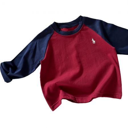 纯棉儿童装t恤长袖男女新款插色条纹潮牌内搭上衣打底衫春秋 童装批发宝宝服饰批发