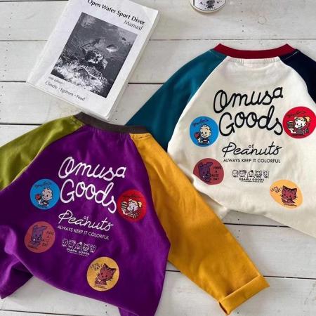 100%纯棉男女童长袖t恤打底衫春秋新款儿童卡通拼接圆领上衣 童装批发宝宝服饰批发