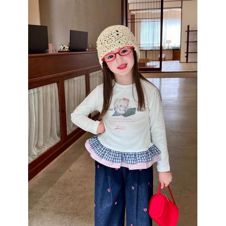 FA49968# 女童长袖T恤秋装超好看儿童装早秋穿搭上衣新款女大童打底衫 童装批发宝宝服饰批发