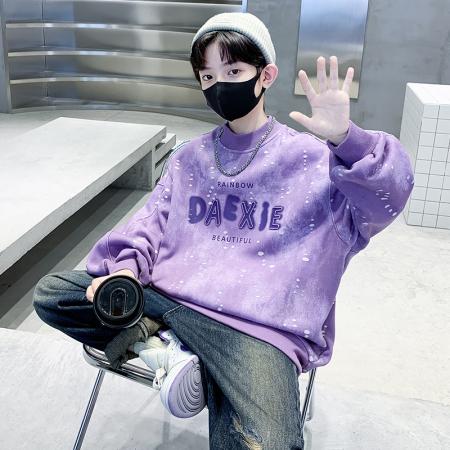 男童卫衣春秋款童装春秋款韩版儿童扎染上衣中大童帅气时髦洋 童装批发宝宝服饰批发