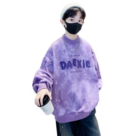 男童卫衣春秋款童装春秋款韩版儿童扎染上衣中大童帅气时髦洋 童装批发宝宝服饰批发