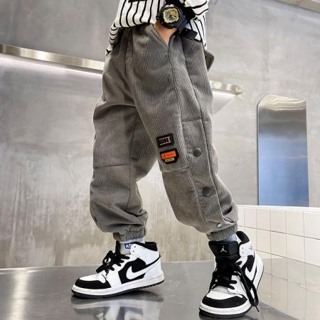 FA49974# 男童冬装灯芯绒裤子加绒加厚外穿新款儿童男孩冬季一体绒长裤 童装批发宝宝服饰批发