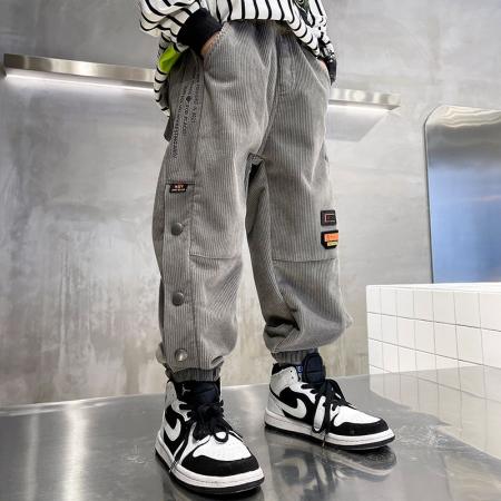 FA49974# 男童冬装灯芯绒裤子加绒加厚外穿新款儿童男孩冬季一体绒长裤 童装批发宝宝服饰批发